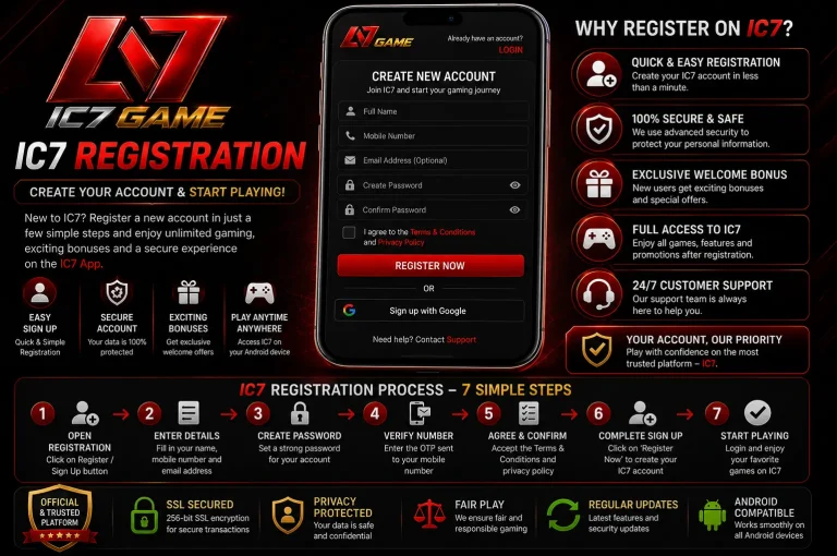 IC7 Registration and IC7 account sign up guide for Android